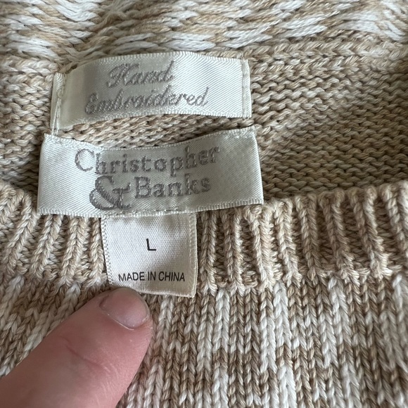 Vintage large Christopher & Banks hand embroidered Christmas sweater.Toy soldier - Picture 3 of 4